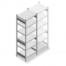 Legbordstelling Heavy Duty 2500x750x600mm (hxbxd) 6 niveaus 150 kg beginsectie