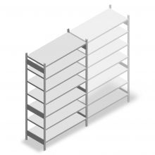 Legbordstelling Heavy Duty 2500x1300x600mm (hxbxd) 7 niveaus 150 kg beginsectie