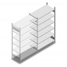 Legbordstelling Heavy Duty 2000x1000x500mm (hxbxd) 6 niveaus 250 kg aanbouwsectie