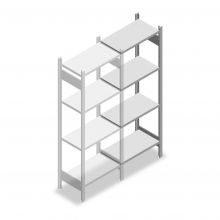 Legbordstelling Heavy Duty 2000x750x400mm (hxbxd) 4 niveaus 150 kg aanbouwsectie