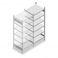 Legbordstelling Heavy Duty 2000x750x600mm (hxbxd) 6 niveaus 150 kg aanbouwsectie