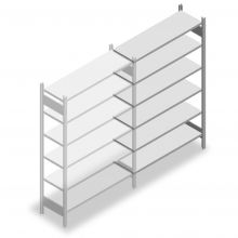 Legbordstelling Heavy Duty 2000x1300x400mm (hxbxd) 6 niveaus 150 kg aanbouwsectie