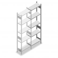 Legbordstelling Heavy Duty 2500x750x300mm (hxbxd) 5 niveaus 150 kg aanbouwsectie