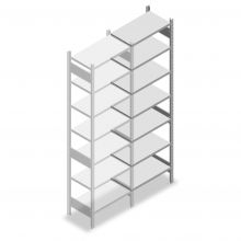 Legbordstelling Heavy Duty 2500x750x400mm (hxbxd) 7 niveaus 150 kg aanbouwsectie