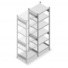 Legbordstelling Heavy Duty 2500x750x600mm (hxbxd) 6 niveaus 150 kg aanbouwsectie