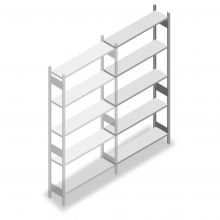 Legbordstelling Heavy Duty 2500x1300x300mm (hxbxd) 5 niveaus 150 kg aanbouwsectie