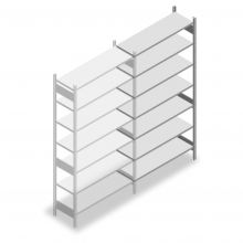 Legbordstelling Heavy Duty 2500x1300x400mm (hxbxd) 7 niveaus 150 kg aanbouwsectie