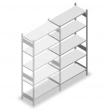 Legbordstelling Heavy Duty 2500x1300x500mm (hxbxd) 5 niveaus 150 kg aanbouwsectie