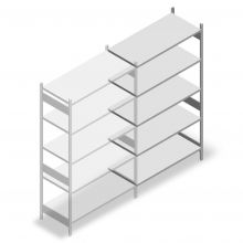 Legbordstelling Heavy Duty 2500x1300x600mm (hxbxd) 5 niveaus 150 kg aanbouwsectie