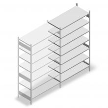 Legbordstelling Heavy Duty 2500x1300x600mm (hxbxd) 7 niveaus 150 kg aanbouwsectie