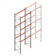 Palletstelling AR T2 6000x1850x1100mm (hxbxd) 3 niveaus 2530kg/niv beginsectie met voorgemonteerde frames