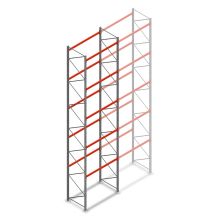 Palletstelling AR T2 8000x1850x1100mm (hxbxd) 5 niveaus 2530kg/niv beginsectie met voorgemonteerde frames