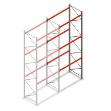 Palletstelling AR T2 4500x1850x1100mm (hxbxd) 3 niveaus 2530kg/niv aanbouwsectie met voorgemonteerde frames