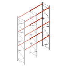 Palletstelling AR T2 6000x1850x1100mm (hxbxd) 3 niveaus 2530kg/niv aanbouwsectie met voorgemonteerde frames