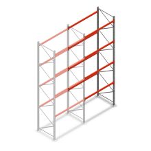 Palletstelling AR T2 5000x1850x1100mm (hxbxd) 4 niveaus 2530kg/niv aanbouwsectie met voorgemonteerde frames