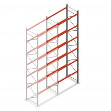 Palletstelling AR T2 6000x1850x1100mm (hxbxd) 6 niveaus 2530kg/niv aanbouwsectie