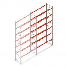 Palletstelling AR T2 6000x2700x1100mm (hxbxd) 6 niveaus 1820kg/niv aanbouwsectie met voorgemonteerde frames