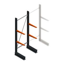 Lichte draagarmstelling BR enkelzijdig 2000x750x500 mm (hxbxd) 2 niveaus beginsectie
