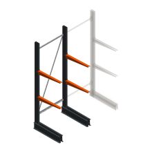 Lichte draagarmstelling BR enkelzijdig 2000x750x600 mm (hxbxd) 2 niveaus beginsectie