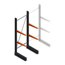 Lichte draagarmstelling BR enkelzijdig 2000x750x600 mm (hxbxd) 2 niveaus beginsectie