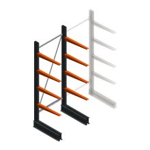 Lichte draagarmstelling BR enkelzijdig 2000x750x600 mm (hxbxd) 4 niveaus beginsectie