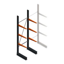 Lichte draagarmstelling BR enkelzijdig 2500x750x600 mm (hxbxd) 3 niveaus beginsectie
