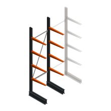 Lichte draagarmstelling BR enkelzijdig 2500x750x600 mm (hxbxd) 4 niveaus beginsectie