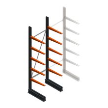 Lichte draagarmstelling BR enkelzijdig 2500x750x600 mm (hxbxd) 5 niveaus beginsectie
