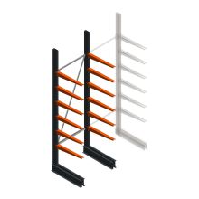 Lichte draagarmstelling BR enkelzijdig 2500x750x600 mm (hxbxd) 6 niveaus beginsectie