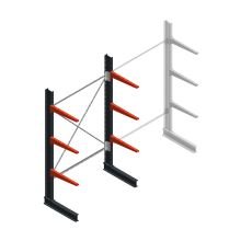 Medium draagarmstelling BR enkelzijdig 2500x1500x600mm (hxbxd) 3 niveaus beginsectie 290/arm