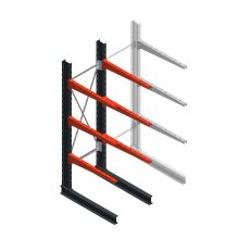 Medium draagarmstelling BR enkelzijdig 2500x750x1000mm (hxbxd) 3 niveaus beginsectie 175/arm