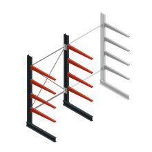 Medium draagarmstelling BR enkelzijdig 2500x1500x1000mm (hxbxd) 4 niveaus beginsectie 175/arm