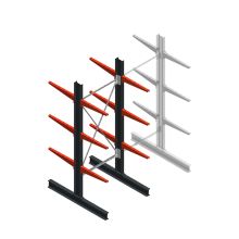 Medium draagarmstelling BR enkelzijdig 2500x1000x600mm (hxbxd) 3 niveaus beginsectie 290/arm