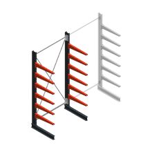 Medium draagarmstelling BR enkelzijdig 3000x1500x800mm (hxbxd) 6 niveaus beginsectie 220/arm