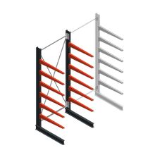 Medium draagarmstelling BR enkelzijdig 3000x1500x1000mm (hxbxd) 6 niveaus beginsectie 175/arm