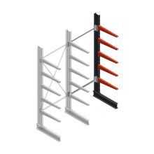 Medium draagarmstelling BR enkelzijdig 2500x1000x600mm (hxbxd) 5 niveaus aanbouwsectie 290/arm