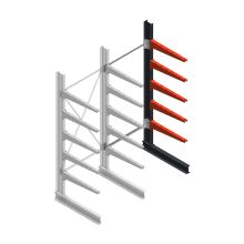 Medium draagarmstelling BR enkelzijdig 2500x1000x800mm (hxbxd) 5 niveaus aanbouwsectie 220/arm