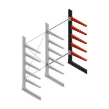 Medium draagarmstelling BR enkelzijdig 2500x1250x800mm (hxbxd) 5 niveaus aanbouwsectie 220/arm