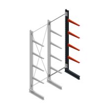 Medium draagarmstelling BR enkelzijdig 3000x1000x600mm (hxbxd) 4 niveaus aanbouwsectie 290/arm