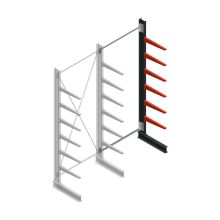 Medium draagarmstelling BR enkelzijdig 3000x1250x600mm (hxbxd) 6 niveaus aanbouwsectie 290/arm