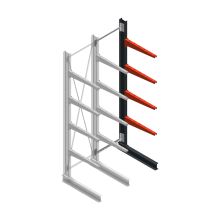 Medium draagarmstelling BR enkelzijdig 3000x750x800mm (hxbxd) 4 niveaus aanbouwsectie 220/arm