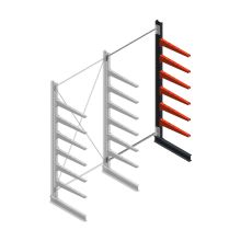 Medium draagarmstelling BR enkelzijdig 3000x1500x800mm (hxbxd) 6 niveaus aanbouwsectie 340/arm