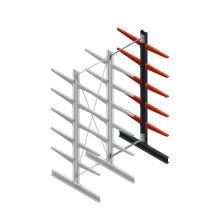 Medium draagarmstelling BR enkelzijdig 3000x1000x600mm (hxbxd) 5 niveaus aanbouwsectie 290/arm