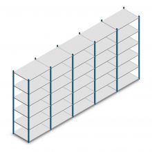 Voordeelrij legbordstelling Medium Duty 2500x5000x700 mm (hxbxd) 6 niveaus blauw