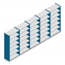 Voordeelrij gebruikte Dexion Impex legbordstelling 2435x6380x610 mm (hxbxd) 7 niveaus