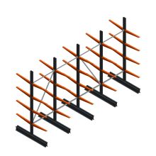 Voordeelrij lichte draagarmstelling BR dubbelzijdig 2500x4100x600 mm (hxbxd) 4 niveaus