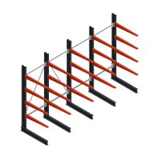 Voordeelrij medium draagarmstelling enkelzijdig 2500x4000x1000mm (hxbxd) 4 niveaus 175/arm