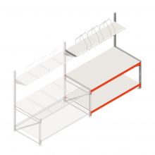Inpaktafel dubbellaags met opbouw 1905x1000x2000 mm (bxdxh) aanbouwsectie