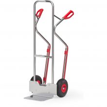 Aluminium steekwagen 200 kg 1300 mm met luchtbanden en glijstrips
