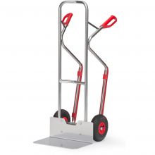 Aluminium steekwagen 200 kg 1300 mm met luchtbanden, extra grote schep en glijstrips